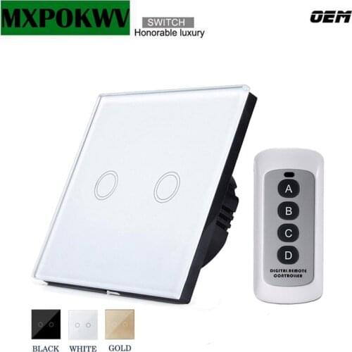 UK/EU Type 2 Gang 1 way Touch Switch Intelligent Universal Switch 433 Panel Wall Lamp Switch, Smart Home Automation Module Kit