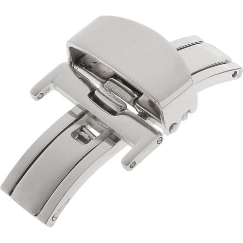 Stainless Steel Butterfly Clasp Watch Buckle Push Belt Strap Clasp 18 mm