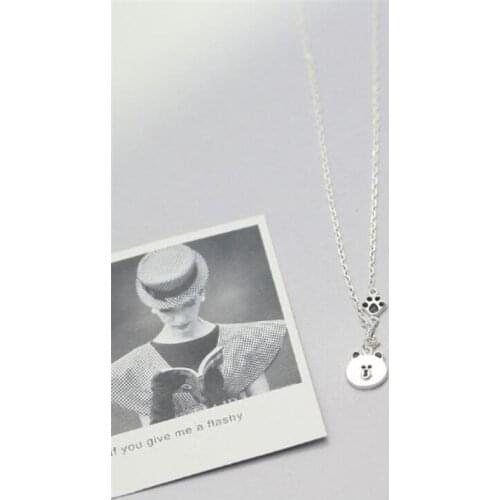 New Beautiful Bear Cute Animal 925 Sterling Silver Jewelry Fashion Personality Bear Claw Women Popular Necklaces H508