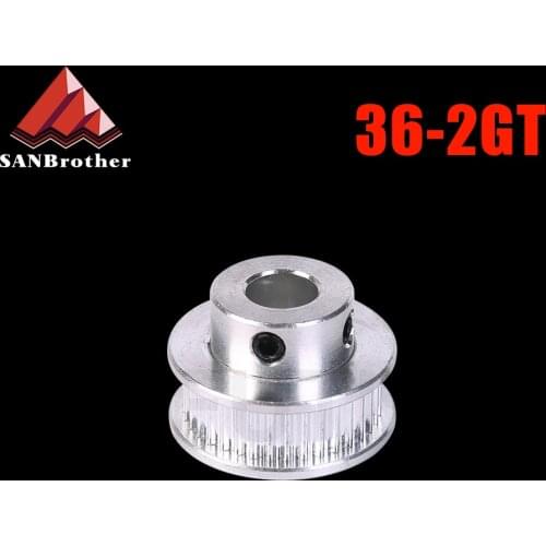 36 teeth GT2 Timing Pulley Bore 5mm 6mm 6.35mm 8mm 10mm for belt used in linear 2GT pulley 36Teeth 36T