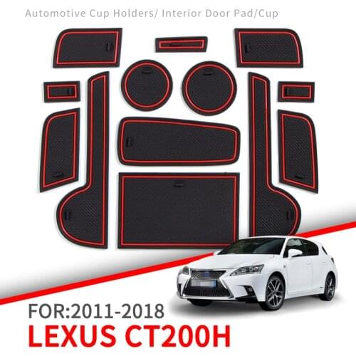 ZUNDUO Anti-Slip Gate Slot Mat for Lexus CT200h 2011 ~ 2018 CT 200H A10 Accessories Rubber Cup Holders Non-slip mats Coaster