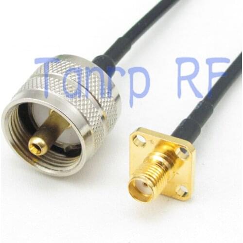 10pc 8in UHF male to SMA female with 4 hole panel RF connector adapter 20CM Pigtail coaxial jumper cable RG174 extension cord
