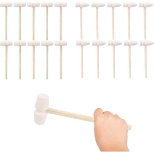 10 Pcs Wooden Hammers Toys for Chocolate Breakable Heart Mini Hammer Mallet for Chocolate Smash-able Heart Smooth Finish