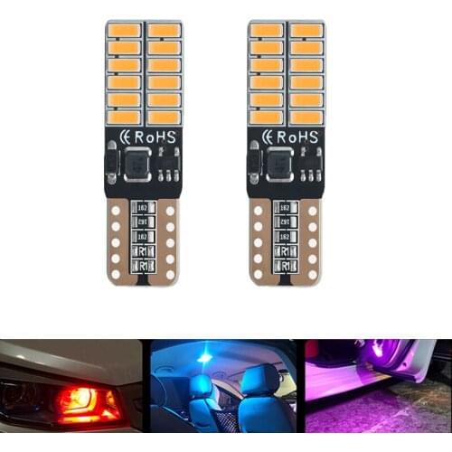 2 Pcs T10 W5W 4014 24smd Car Led Display Width Light Highlight Constant Current Decoding Promise License Plate Light 12V Red