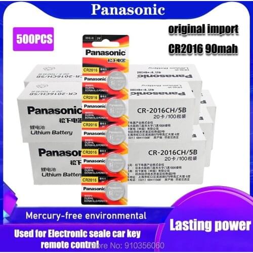 500PCS 3V Lithium CR2016 Button Cell Coin Batteries Original Brand New Battery For PANASONIC For Watch Computer Toys Calculator