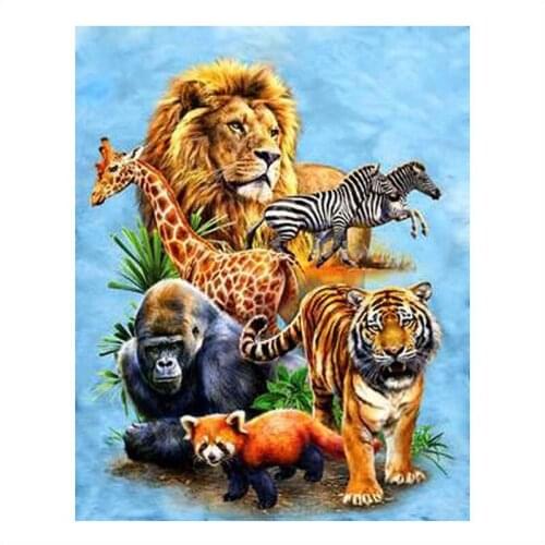 5D DIY Diamond Painting Elephant FullSqure&Round Drill Diamond Embroidery Picture Rhinestone Diamond Mosaic Cartoon Home Decor