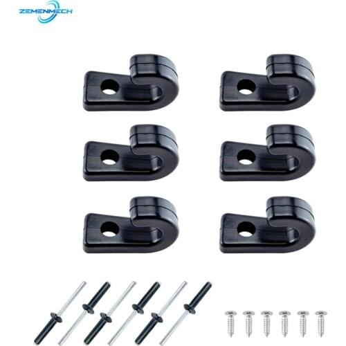 6PCS Nylon Lashing J Hooks Rigging Accessories For Boat Kayak Canoe Rowing Boats Bungee Cord Portative Tie Down Marine Hardware