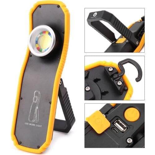 60W Portable LED Work Light Magnetic COB Flashlight Torch With Hanging Hook For Repair Outdoor Camping high quality
