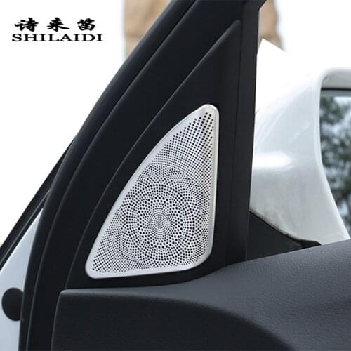 Car styling Door Audio Speaker Decorative Panel Covers stickers Trim for Audi A4 B8 stainless steel Auto Interior Accessories