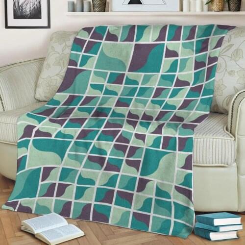 Abstract Geometric Pattern 3D Printed Velvet Plush Throw Fleece Blanket Bedspread Sherpa Blanket Home Decora