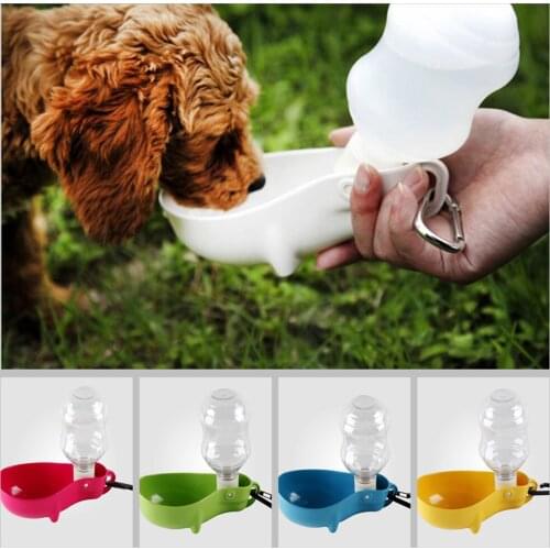 Outdoor Pet Dog Feed Bowl Drink Cup Hanging Folding Kettle Stylish Design Sleek