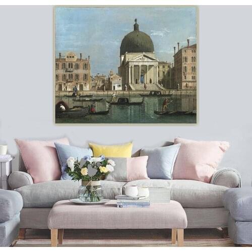 Citon Canaletto《Venice - S. Simeone Piccolo》Canvas Art Oil Painting Artwork Poster Picture Backdrop Wall Decor Home Decoration