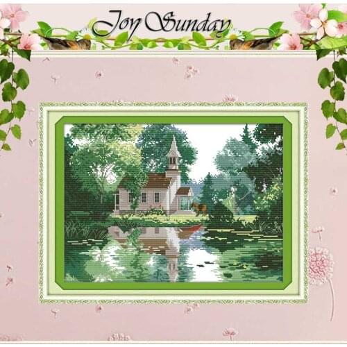 The Lakeside Houses Counted Cross Stitch 11CT 14CT counted Cross Stitch Set Wholesale DIY Cross-stitch Kit Embroidery Needlework