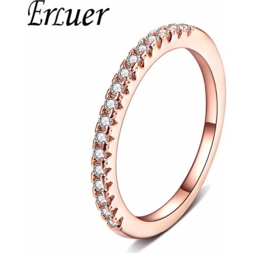ERLUER Fashion Ring for Women Classic Casual Party Charming Rose Gold Jewellery Accessories Rings Romantic Wedding Gift Jewelry