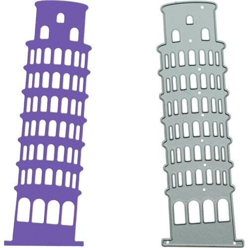 Italy Landmark Leaning Tower of Pisa Metal Cutting Dies Scrapbooking DIY Photo Album Decorating Clipart Paper Cutter Stencil