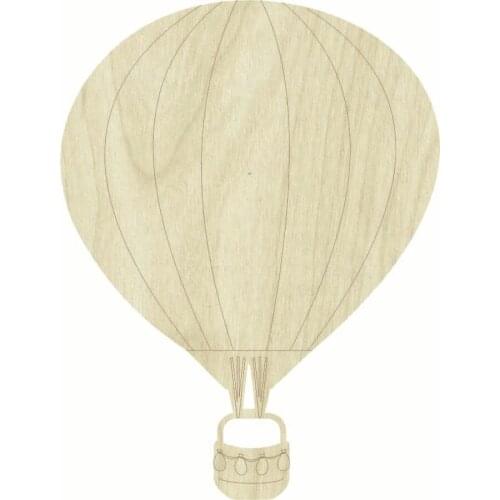 KD275 Flying Balloon Wooden Package Ornament, Dyeable Raw Wood Ornament