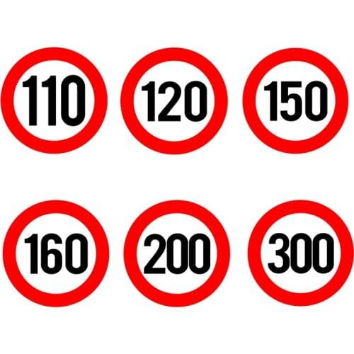 Dawasaru Speed Limit (110/120/150/160/200/300 Km), 16 Cm Self-adhesive Decal Car Sticker Waterproof Auto Decors