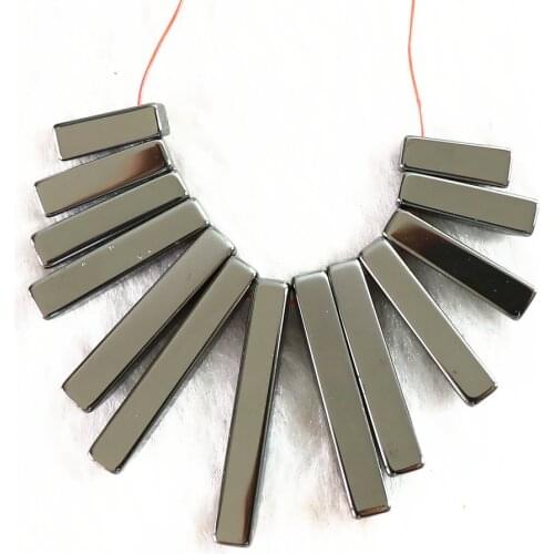 Best sale black hematite maknig pendant 13-29mm newly long rectangle beads diy high grade jewelry B259