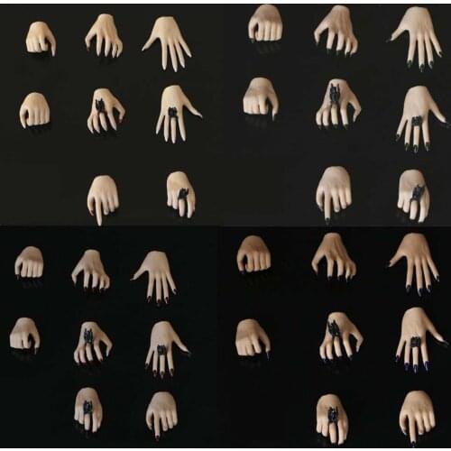 Mnotht 8pcs 1/6 Scale Hawk claw Hand Model with color nail Glove-Hand for 12in Action Figure Replaceable Model Toy