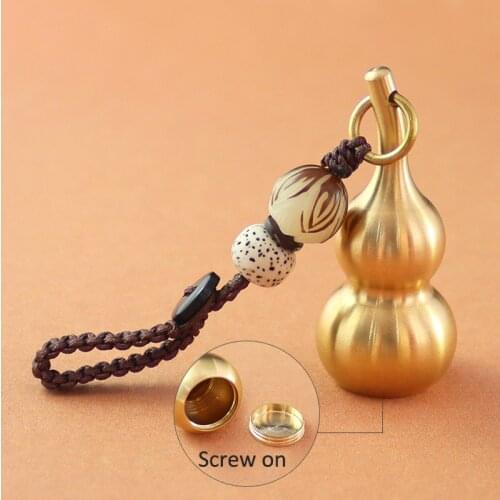 1PC Gold Gourd Pendant Cremation keychain Ash Urn Necklace Memorial Keepsake Bottle Pendant Necklaces Jewelry