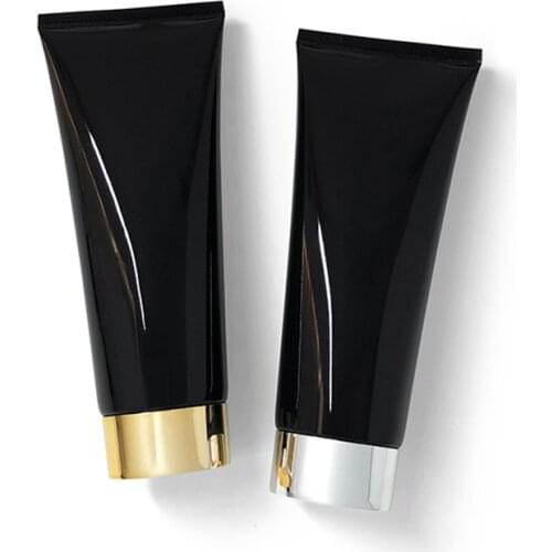 200ML X 25 Bright Black Plastic Squeeze Bottle 200g Toothpaste Cosmetic Cream Lotion Empty Soft Tube Facial Cleanser Container