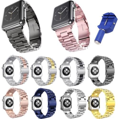 For Apple Watch Band 44mm 42mm Stainless Steel Bracelet Buckle Strap for Apple Watch Band 40mm 38mm for iWatch Series 1 2 3 4 5