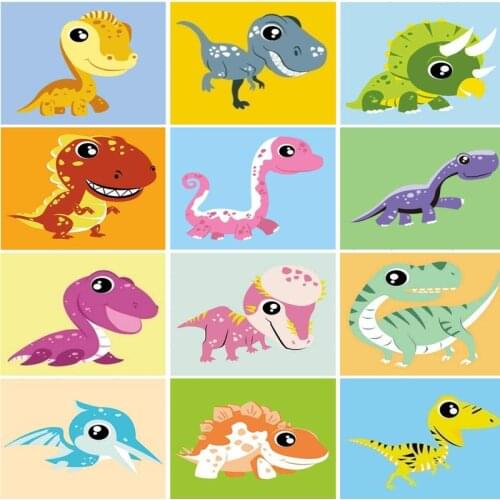 RUOPOTY pictures by numbers Animals dinosaur 60x75cm DIY pictures by numbers Frameless Handpainted Home Decoration Arts