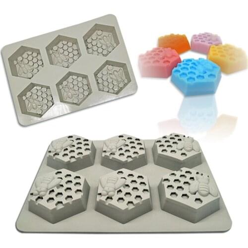 Silicone Mold Bee Soap mold 6 cavity easy to Demolding Handmade Soap Craft For Diy Soap Maker Provide Customizable