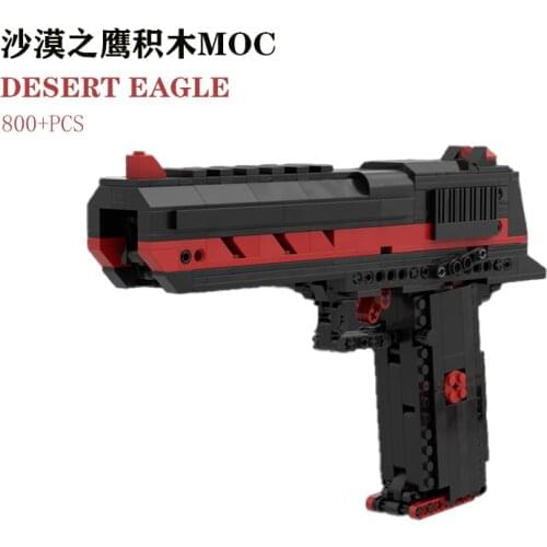 900PCS MOC Desert Eagle Pistol Building Block Gun Childrens Bricks Toys Military Pistol Model DIY Brick Boys Gifts