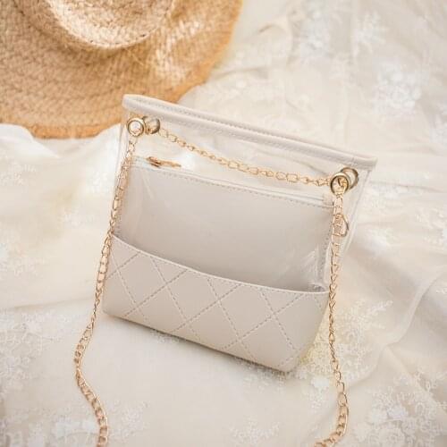Crossbody Messenger Bag Chain Phone Purse Sac Borsa Donn Feminina Transparent Jelly Bag for Women Clear Shoulder Bag Mini Pvc