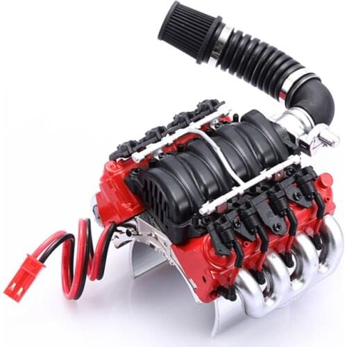 High simulation V8 hood motor radiator with cooling fan for TRAXXAS TRX4