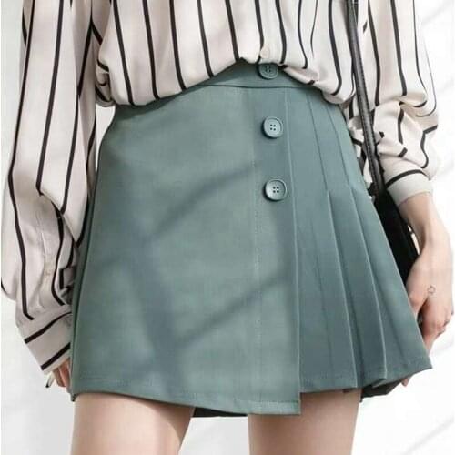 Bella Philosophy Spring Summer Women Mini Skirt Preppy Style Irregular High Waist Pleated Skirt Vintage Lady Short Skirts Bottom