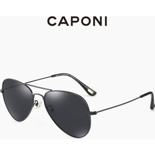 CAPONI Aviation Mens Sunglasses Polarized Coating Lens Safe Driving Sun Glasses Classic Design Brand Shades For Women CP3025
