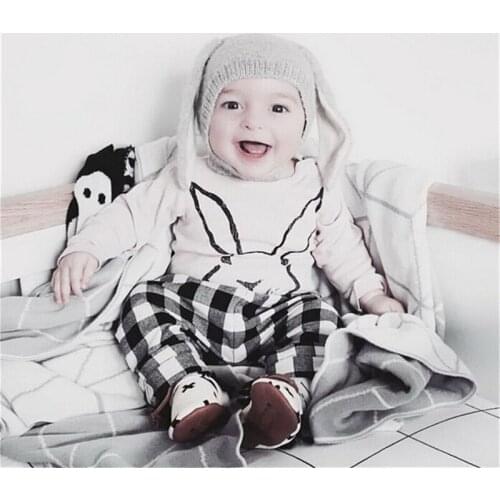 Winter Cute Baby Rabbit Ears Knitted Hat Toddler Kids Wool Cap For Children 0-3Y