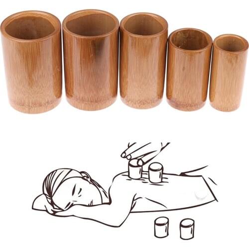 1PCS Natural Bamboo Wood Anti Cellulite Massage Vacuum Acupuncture Cupping Suction Cup 5Sizes