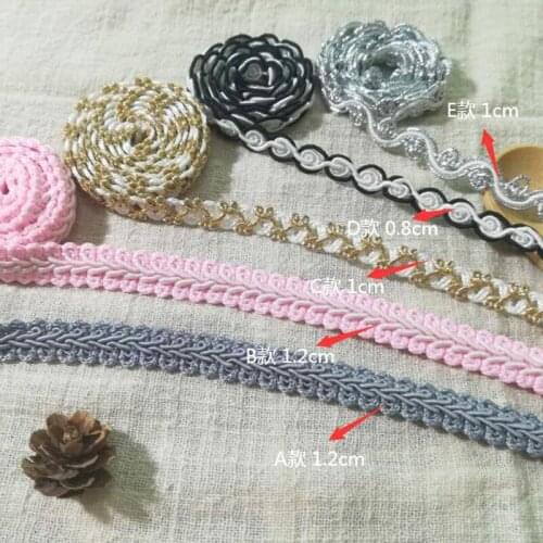 1Yards Latest Embroidery Lace Applique Gold Lace Fabric Ribbon Trim Guipure Fabric Laces Collar Trims Dress Sewing Trimmings QP1