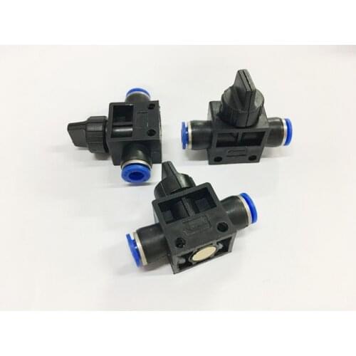 10 Pcs Hand Valve 6mm x 6mm Pipe Connect T-joint 2-Way Flow Limiting Pneumatic Valve Speed Controller