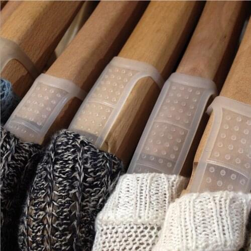 100pcs Silicone Rubber Anti-skid Strip for Clothes Hangers Wooden hanger Non Slip Sleeve Plastic Hangers Anti-slip Accessory