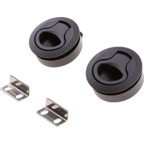 2pcs Black Nylon Marine Locker Hatch Latch Turning Boat Lock Lift Handle