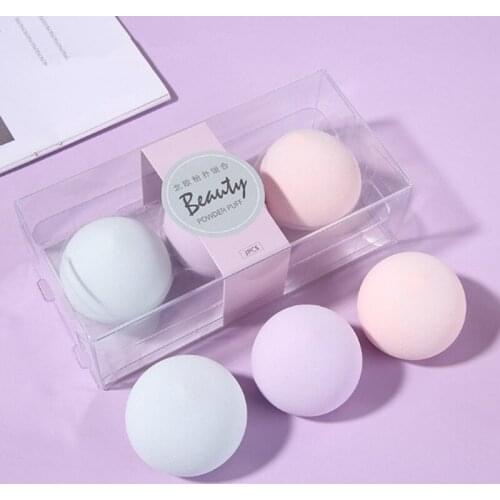 3pcs Peach Soft Sponge Puff Foundation Cosmetics Blender Puff Wet /Dry Use Beauty Makeup Stuffed Eggs High Elastic Powder Facial