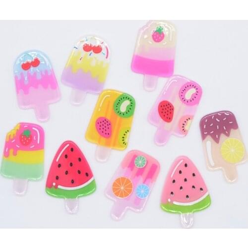 300Pcs Wholesale Mini & Large Sweet Ice Cream Resin Furit Cake Summer Planar Applique Acrylic DIY Jewelry Making Craft Accessory