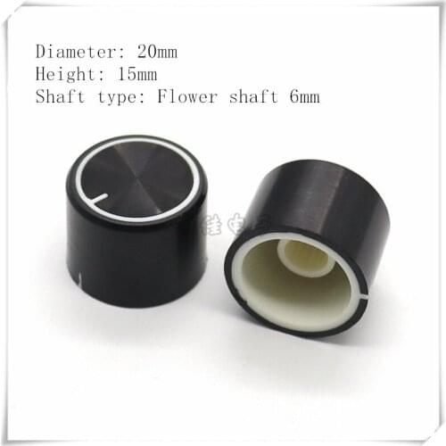 5 Piece 20×15MM two-color plastic knob cap potentiometer audio adjustment knob cap suitable for flower shaft 6MM