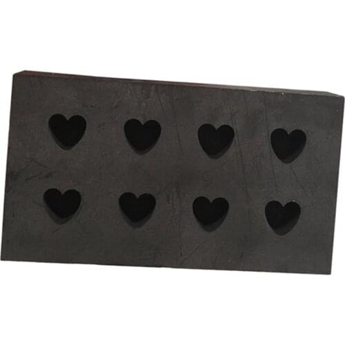 8 Heart Shape High Purity Graphite Ingot Mold,Jewelry Gold Silver Torch Melting Casting Mould, Corrosion Resistance