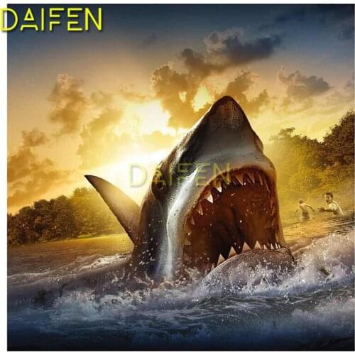 Full Square Diamond embroidery dangerous shark Full Round Diamond mosaic shark 5D DIY Diamond painting Cross stitch shark