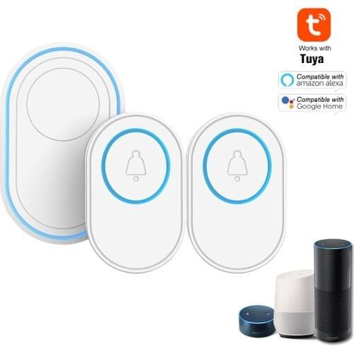 Wireless Doorbell WiFi Alarm System Intelligent Wireless Doorbell Strobe Siren Tuyasmart app 58 sound 433MHz wireless detectors