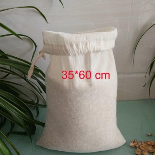 35*60cm Large Cotton Straining Bag for Nut Milk, Sprouting, Juicing,in a Bag Straining for Homebrew wine Hops tea brew stainer