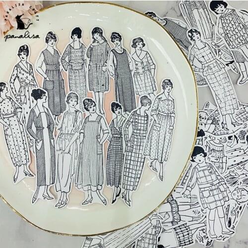 Panalisacraft 58pcs Junk journal Gorgeous vintage stickers paper for Scrapbooking Happy Planner/Card Making/ Journal Project