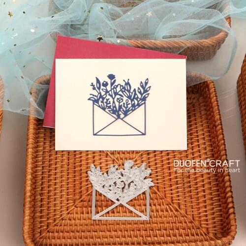 DUOFEN METAL CUTTING DIES envelope mail flowers stencil DIY Scrapbook Paper Album 2021 new