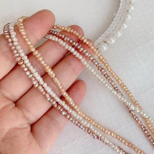 Elegant Natural Freshwater Pearl Necklace for Women Wedding Jewelry Small Size Irregular Baroque Pearl Choker Short Collier