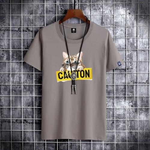 Funny Anime Print Oversized 100% cotton Men T Shirt Hip-Hop Cotton T-shirt O-neck Summer Male Causal Tshirts Fashion Loose Tees